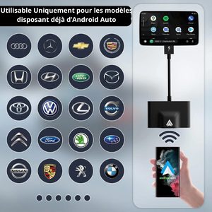 véhicule qui permet de se connecter avec l'adaptateur Android auto sans fil